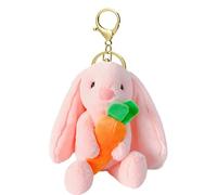 fanelod Bunny Keychain, Fuzzy Bunny Keychain Easter Stuffed Animal Holding Carrot, Bunny Plush Keychain, Small Soft Plush Keychains Bag Charm for Backpacks, Sofa Bed Car Interior Decor