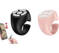 fanelod Scrolling Ring, Comfortable Wireless Finger Scroller, Blue-tooth Finger Ring Page Turning Remote Control, Portable Remote Control Ring, Mobile Phone Controller for Home, Travel, Car, Camping