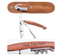 Fanery Sue Personalised Engraved Sommelier Corkscrew - 3-in-1 Stainless Steel Professional Wine Bottle Opener with Foil Cutter & Beer Opener - A Valentines Day Gift for Him