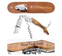 Fanery Sue Personalised Engraved Sommelier Corkscrew - 3-in-1 Stainless Steel Professional Wine Bottle Opener with Foil Cutter & Beer Opener - A Valentines Day Gift for Him