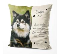 Fanery Sue Personalized Pet Memorial Pillow with Photo & Name - Custom Remembrance Throw Pillow - Pet Loss Sympathy Gift for Dog or Cat Lovers (If love could...)