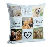 Fanery Sue Personalized Pet Memorial Pillow with Photo & Name - Custom Remembrance Throw Pillow - Pet Loss Sympathy Gift for Dog or Cat Lovers (Multiple Pictures)