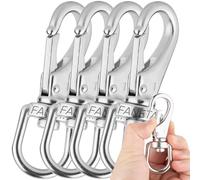 Faneta 3-1/2'' Stainless Steel Swivel Snap Hooks #1 Heavy Duty 3/4'' Swivel Eye - for Scuba Diving, Flagpole Rope, Bird Feeders, Dog Leashes, Bags, Belting, Straps, Luggage, etc - Pack of 4