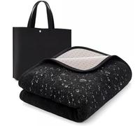 Fanfanwin 1 Sets Couples Waterproof Play Mat 72 x 34.3 Inch, Lover Reusable Black Blanket with Black Tote Bag, Quiet & Easy Pad for Multi Functional Bed Sheet for Couples Lover