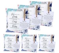 Fanfanwin 6 Pcs Mini Prayer Quilt with Cross Inside, Vintage Scripture Prayer Quilt Squares Sympathy Christian Gifts for Women Pastor Appreciation Father's Day Graduates Gifts(Serenity)
