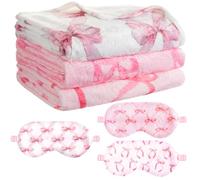 Fanfanwin 6 Pcs Sleepover Party Supplies for Girls, Cute Bow, Pink