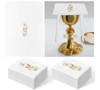 Fanfanwin Embroidered Cotton Linen Air Purifier with Gold Cross Center, Embroidered Cleaner for Catholic Church, Altar, Cotton and Linen Cloth, Catholic Communion Supplies,