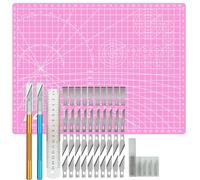 FANFX 44PCS A4 Cutting Mat Kit, A4 Mat for Carving Crafts, Cutting Board for Sewing Self Healing Cutting Mat (Pink)