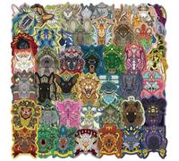 FANG-50 Pcs Vintage Animal Crest Graffiti Sticker Toy DIY Decorative Water Cup Name Sticker Waterproof PVC Sticker