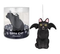 Fang-Tastic Christmas and Halloween Seasonal Home Decor: Hand-Blown Glass Bat Black Cat Ornament - A Spooky Twist to Your Festive Tree