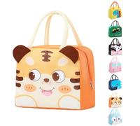 FANGCCC Cute Lunch Bag for School Picnic, Reusable Lunchtasche 3D Cartoon Insulated Lunch Bags Students Portability Meal Prep Tasche Waterproof Lunchbag for Lunch Box, Water Bottle, Snacks (Tiger)