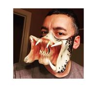 (Fanged mask) Lucifer Cosplay Latex Masks Halloween Costume Horror Demon Devil Face
