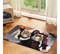 FangedFiends Pet Absorbent Leather Tablecloth 30x45cm with Non-Slip Rubber Base for Cats and Dogs