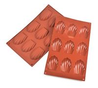 Fangehong 2 Pcs Madeleine Moulds for Baking, French Madeleine Cake Mould Tin, 9 Cavities Silicone Madeleine Pan, Shell-Shaped Tray for Ice Cube, Handmade Soap, Chocolate, Cookies