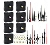 Fangehong 7 Sets Clock Mechanisms Battery Powered, Replacement Silent Quartz Clock Mechanism, Wall Clocks Movement Mechanism Kit for DIY Clocks & Repair, 18.5mm Total Shaft Length