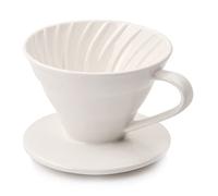 Fangehong Porcelain Reusable Coffee Filter, Cone Shaped, 2-3 Cup Capacity, White