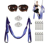 Fangehong Yoga Hammock, 20 Pcs Adjustable Yoga Belts Set, 2.5 m Swing Yoga Plane with 6 Handles, Bag Accessory, Yoga Hammock Swing Nylon Dance Pilates Gymnastics (Purple)