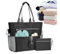 Fangfhai Beach Bag, Sand-Proof Handbag with Coin Purse, Folding Waterproof Tote with Zipper Outdoor Handbag for Travel Camping Picnic Pool Hiking Commute Gym Vacation Work Daily