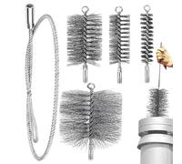 Fangfhai Chimney Sweep Brush - Stainless Steel Burning Stove Pipe Brush,Fireproof Flexible Blockage Unclogger Sweep Cleaner for Grill Burner Dryers Ash Buildup Boilers