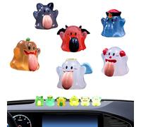 Fangfhai Cute Ghost Decor | Glow in The Dark Ghost Car Dashboard Decorations | Funny Resin Statue with Large Tongue Design for Halloween Car Shelf Desk Indoor Outdoor