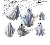 Fangfhai Halloween Ghost Window Clings - White Ghost Decor Window Clings Decals | PVC Mural Spooky for Holiday Kitchen Wall Indoor Office Classroom Living Room Glass Mirror Party