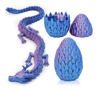 FANGHENG 3D rhombus Articulating Gemstone Crystal Dragon Egg Figurine Executive Desk Toy Removable Mystery Easter Toy,Home Office Decor (dreamy blue1)
