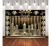 Fanghui 7x5ft The Great Gatsby Photography Backdrop 1920s Retro Roaring Photo Background Polyester Adult Children Wedding Party Decoration Birthday Briadal Shower Photo Shoot Booth