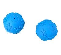 FANGHUIER Pet Chew Toys for Puppy Pet Playing,Teething Training, Beep Feedback.Small Squeaky Dog Balls,Squeaky Latex Puppy Dog Toys, 2 Pcs, Blue Squeaky Balls (blue)