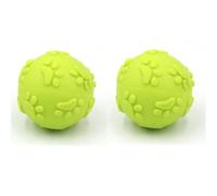 FANGHUIER Pet Chew Toys for Puppy Pet Playing,Teething Training, Beep Feedback.Small Squeaky Dog Balls,Squeaky Latex Puppy Dog Toys, 2 Pcs, Blue Squeaky Balls (green)