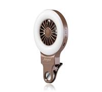 Fangirl by Remi: 2-in-1 Clip on Phone Fan and Selfie Ring Light (Brown)