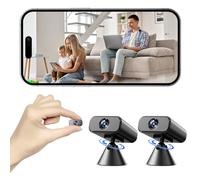 FANGJIE 1080P Mini Camera, WiFi Nanny Security Camera, App Control with Motion Detection & Night Vision, Cloud & SD Storage, Rechargeable Battery (2pcs)