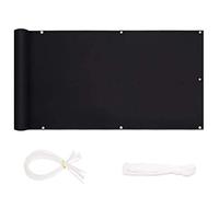 FANGJIE Privacy Screen 0.85x4.5m 95% UV Block Fence Windscreen Cable Ties Attached for balcony, terrace, garden, sports field, Black