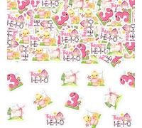 Fangleland 200 Pcs Farm Animal 3rd Birthday Confetti, Barnyard Theme Paper Scatters Cute Farmhouse Animals Table Decoration Three Years Old Party Supplies