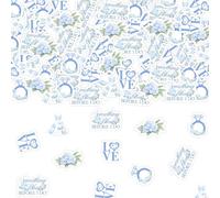 Fangleland 200pcs Something Blue Before I Do Confetti, Blue Hydrangea Theme Paper Table Scatters Bachelorette Bridal Shower Wedding Party Supplies Floral Table Decorations for Women