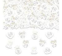 Fangleland 200Pcs White Bow Bridal Shower Confetti, She’s Tying the Knot Paper Table Confetti Bowknot Wedding Bachelorette Engagement Party Supplies Photo Booth Props for Girls Women