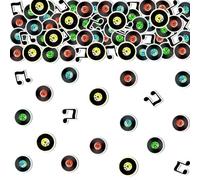 Fangleland 50s Theme Record Confetti, Colorful 1950s Rock and Roll Party Record Table Scatters for Home Bar Music Studio Decor, Retro Hippie Back to 50s Sock Hop Musical Party Decorations Supplies