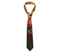 FANGLIYN Men'S Silk Tie, Autumn Maple Printed Tie, 3.15 Inches Wide, For Business, Birthday, Wedding, Banquet Party