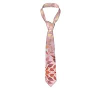 FANGLIYN Men'S Silk Tie, Cute Pink And Gold Wallpaper Printed Tie, 3.15 Inches Wide, For Business, Birthday, Wedding, Banquet Party