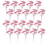 Fangoo 20 Pcs 18cm Artificial Christmas Spray Snowy Red Berry Stems holly floral berry picks for Xmas tree Decorations Fake Red Berries Branches Winter DIY Crafts Wedding Home Party Decor