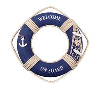 Fangoo Nautical Life Ring Decoration 30CM Beach Decorative Lifebuoy Wall Art Decor for Home Door Hanging Mediterranean Style Crafts Foam Decoration for Cafe Shop Bar