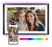 FANGOR - 10.1 Inch WiFi Digital Photo Frame with LED Light, Electronic Picture Frame with 32GB Memory, USB/SD Card Support, 1280 x 800 IPS Touch Screen, Sharing
