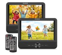 FANGOR 7.5" Car DVD Player, Car DVD Player Dual Screen Play Two Different Movies or The Same Movie with Customized Headrest Strap, Support All Regions, Last Memory, USB/SD Card