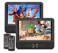 FANGOR 7.5" Dual Portable DVD Player for Car, Car DVD Player Dual Screen Play a Same or Two Different Movies with Headrest Strap, Regions Free,Support Last Memory, AV Out&in,USB/SD/Sync TV