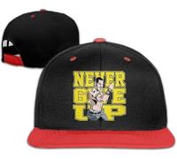 FANGQIYUAN Unisex John Cena Logo Never Give Up Hit Color Hip-Hop Baseball Caps Hats Red
