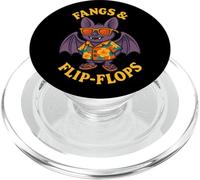 Fangs and Flip-Flops Funny Bat Summer Design PopSockets PopGrip for MagSafe