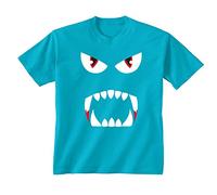 Fangs Vampire Teeth Monster Face Scary Halloween Youth Kids Childrens T-Shirt Sapphire Blue 5-6 Years (S)