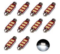 FANGWSSIBEI 41 MM Festoon LED Car Bulb 10 Pcs, Car Interior Lights, Led Dome Reading Xenon White Bulbs, License Plate Lights Map Lamps, No Polarity 12 SMD 3014 180LM