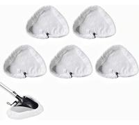 FANGWSSIBEI 5 Pcs Steam Mop Pads, Universal Triangular Washable Microfiber Cleaning Pad, Reusable Steam Mop Pads Compatible with H2O Vax S1 S2 X5 Steam Mops (White)