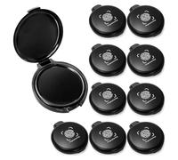 Fangxuee 10 Pack Fingerprint Ink Pads, Mini Black Thumbprint Stamp Pad, Easy to Wash Portable Thumbprint Kit