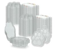 Fangxuee 100 Pack Wax Melts, Cat'S Transparent Empty Plastic Wax Melt Container for CorelessTart Candles